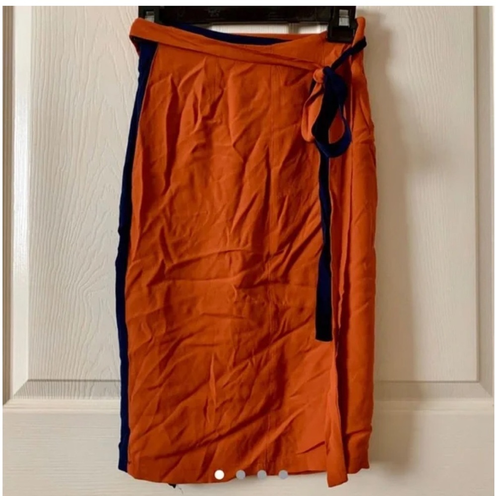 Reformation - two tone wrap crepe midi skirt